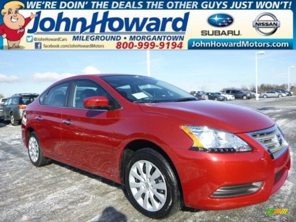 2014 Sentra SV - Red Brick / Charcoal photo #1