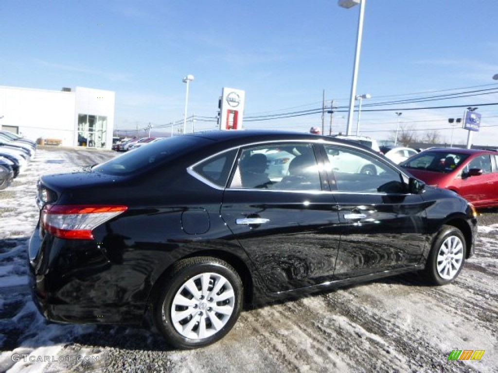 2014 Sentra S - Super Black / Charcoal photo #3