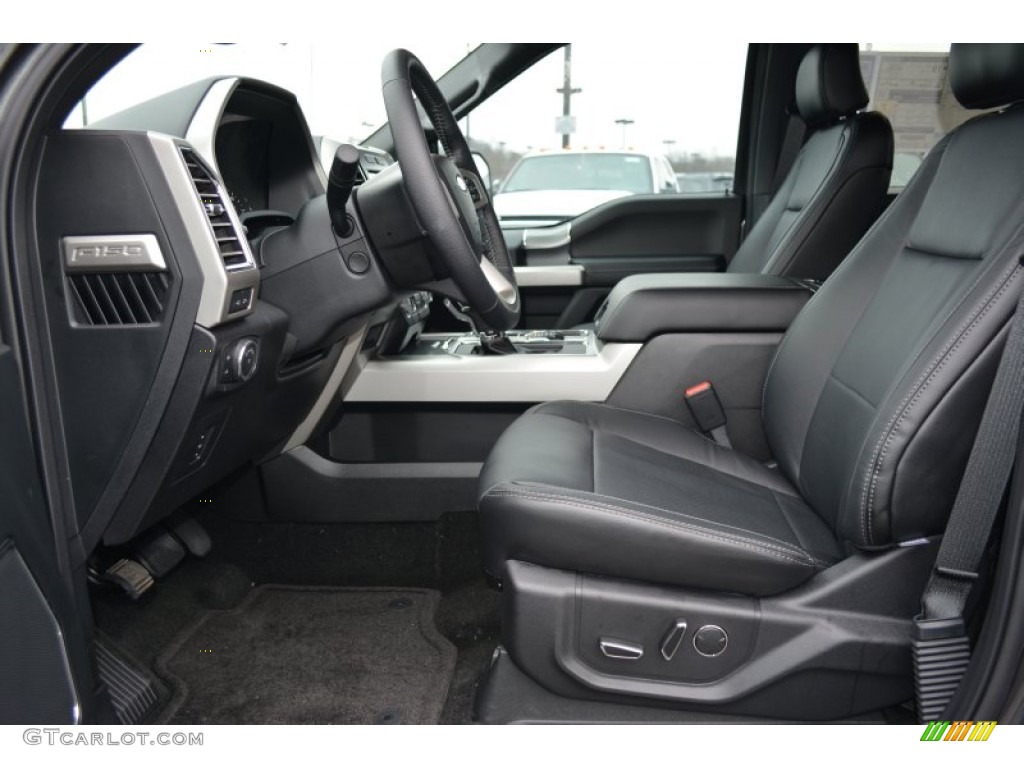 Black Interior 2015 Ford F150 Lariat SuperCrew 4x4 Photo #100685159