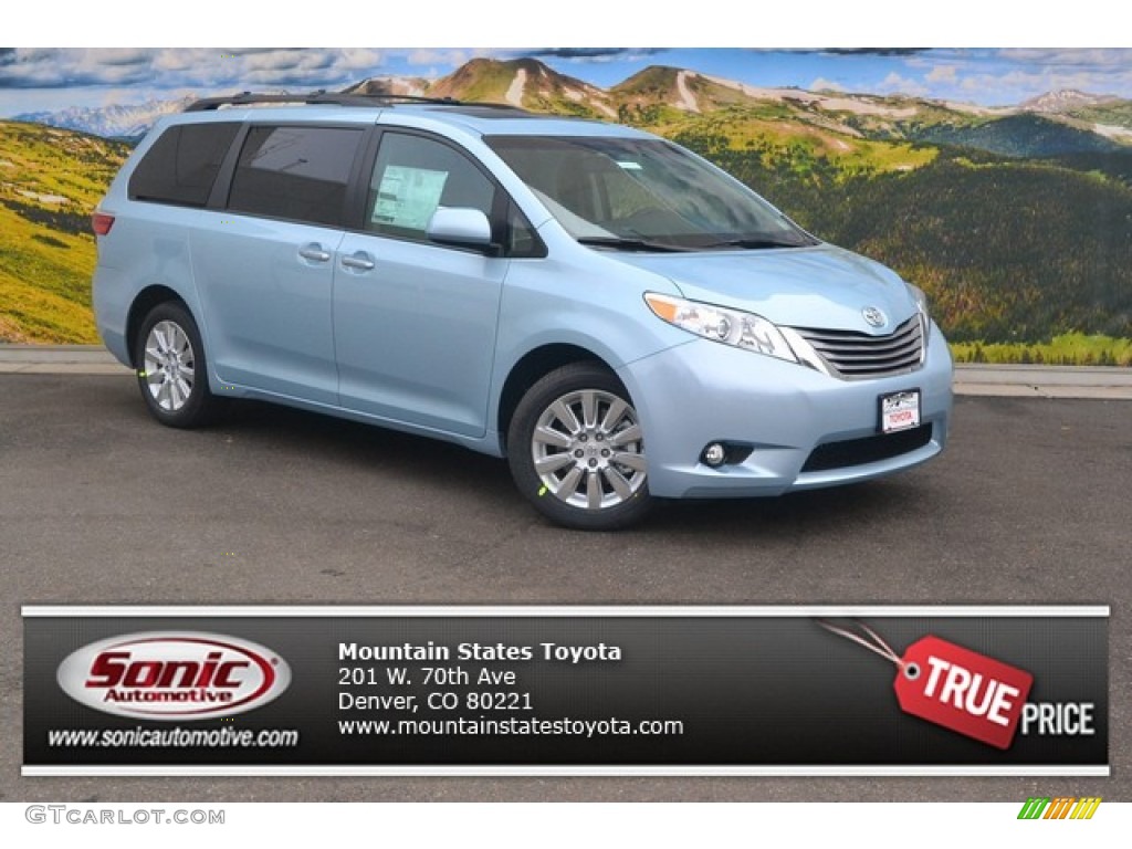 2015 Sienna XLE AWD - Sky Blue Pearl / Bisque photo #1