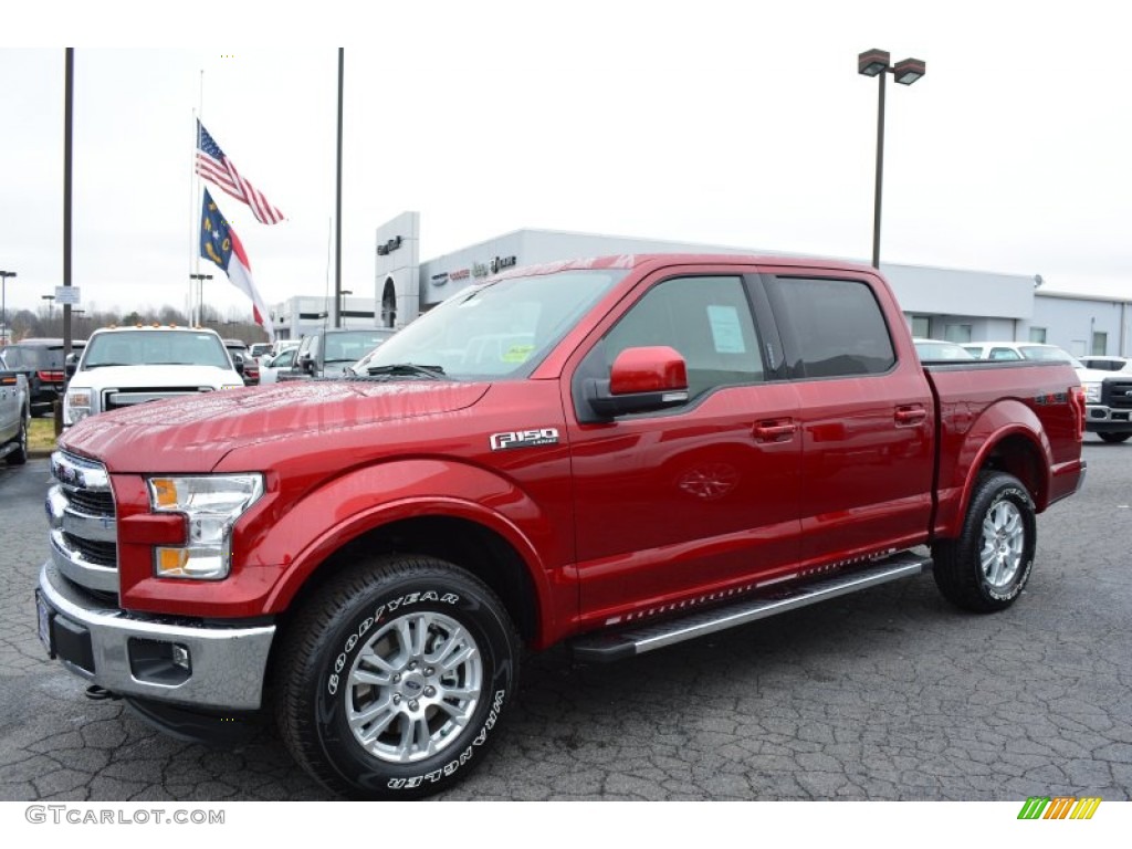 Ruby Red Metallic 2015 Ford F150 Lariat SuperCrew 4x4 Exterior Photo #100685894