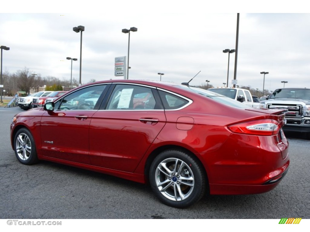2015 Fusion Hybrid Titanium - Ruby Red Metallic / Charcoal Black photo #27
