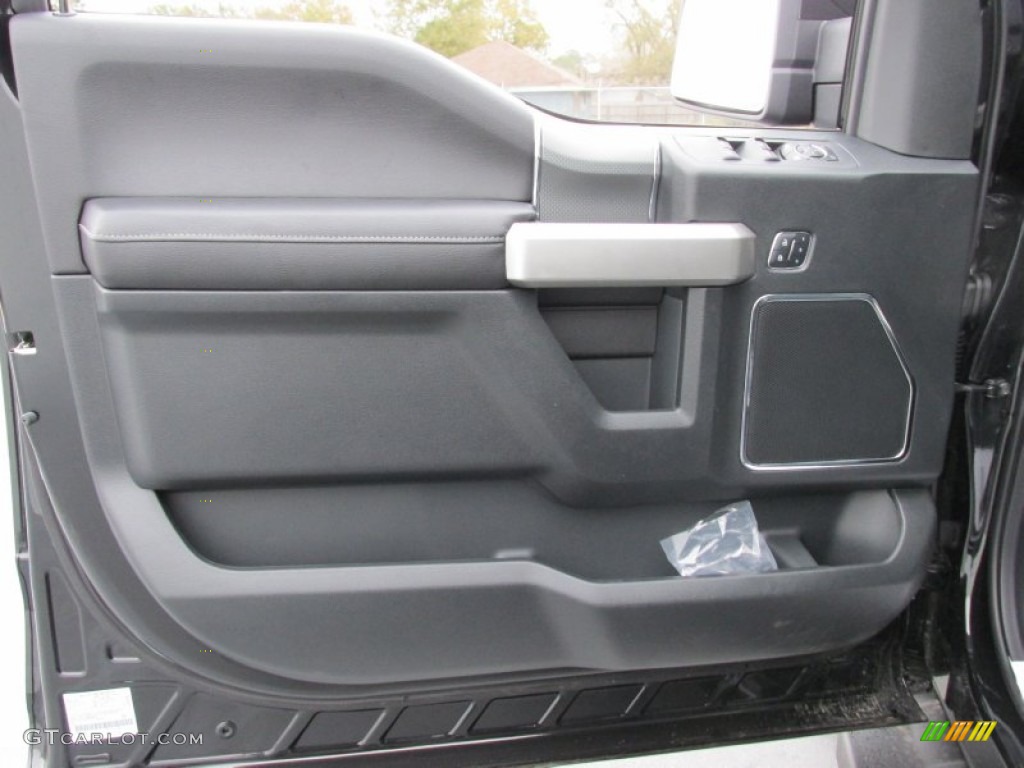 2015 Ford F150 Lariat SuperCrew 4x4 Black Door Panel Photo #100694093