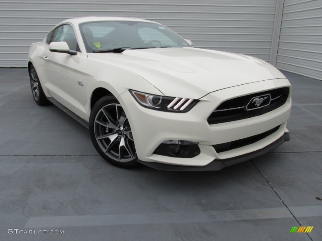50th Anniversary Wimbledon White 2015 Ford Mustang 50th Anniversary GT Coupe Exterior Photo #100694561