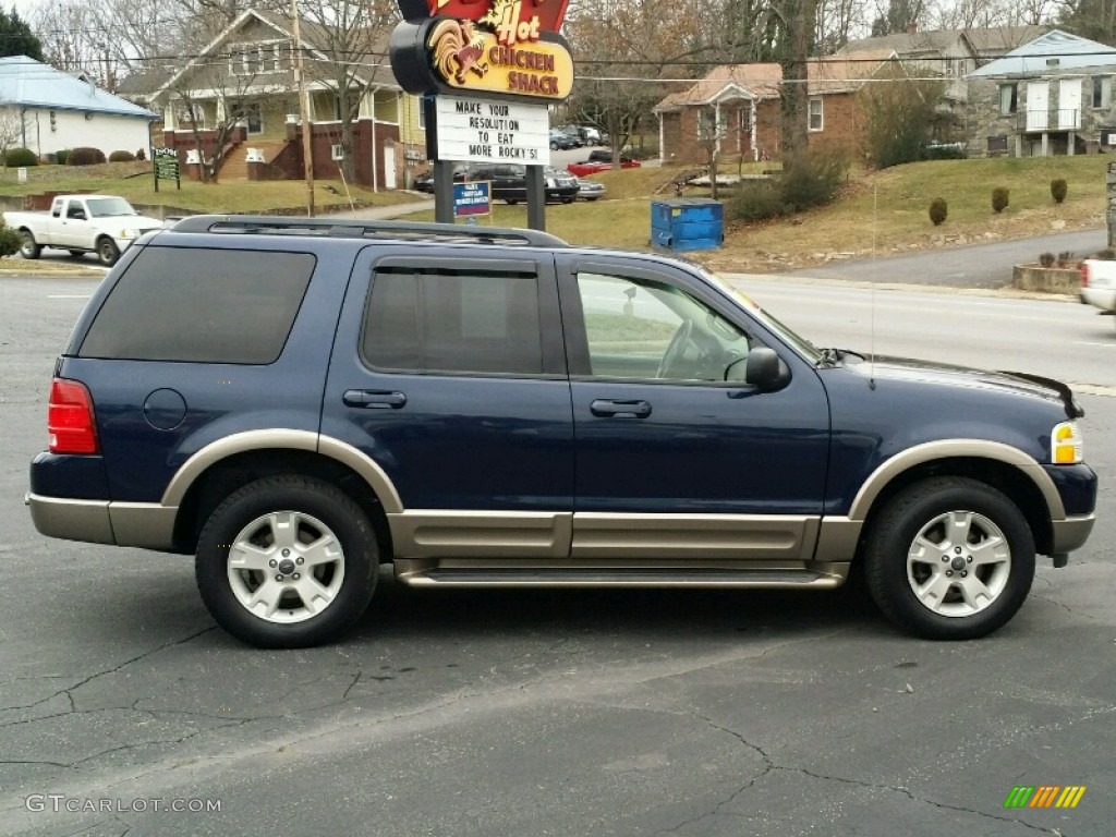 2003 Explorer Eddie Bauer 4x4 - True Blue Metallic / Medium Parchment Beige photo #7