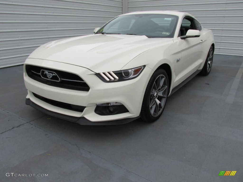 50th Anniversary Wimbledon White 2015 Ford Mustang 50th Anniversary GT Coupe Exterior Photo #100694675