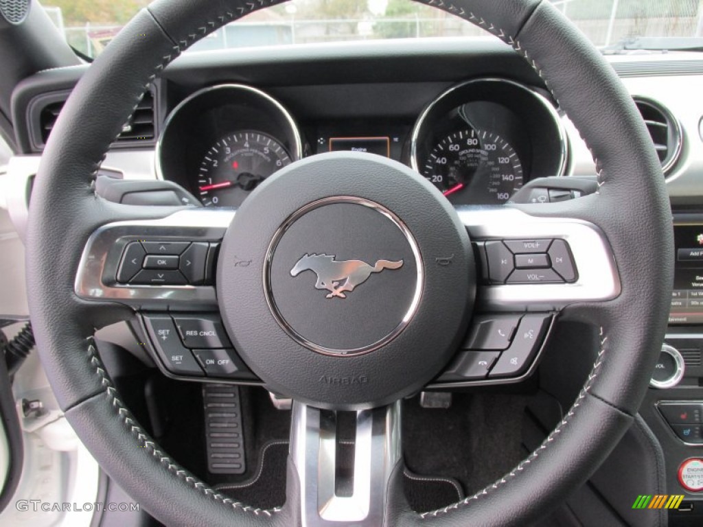 2015 Ford Mustang 50th Anniversary GT Coupe 50th Anniversary Cashmere Steering Wheel Photo #100695674