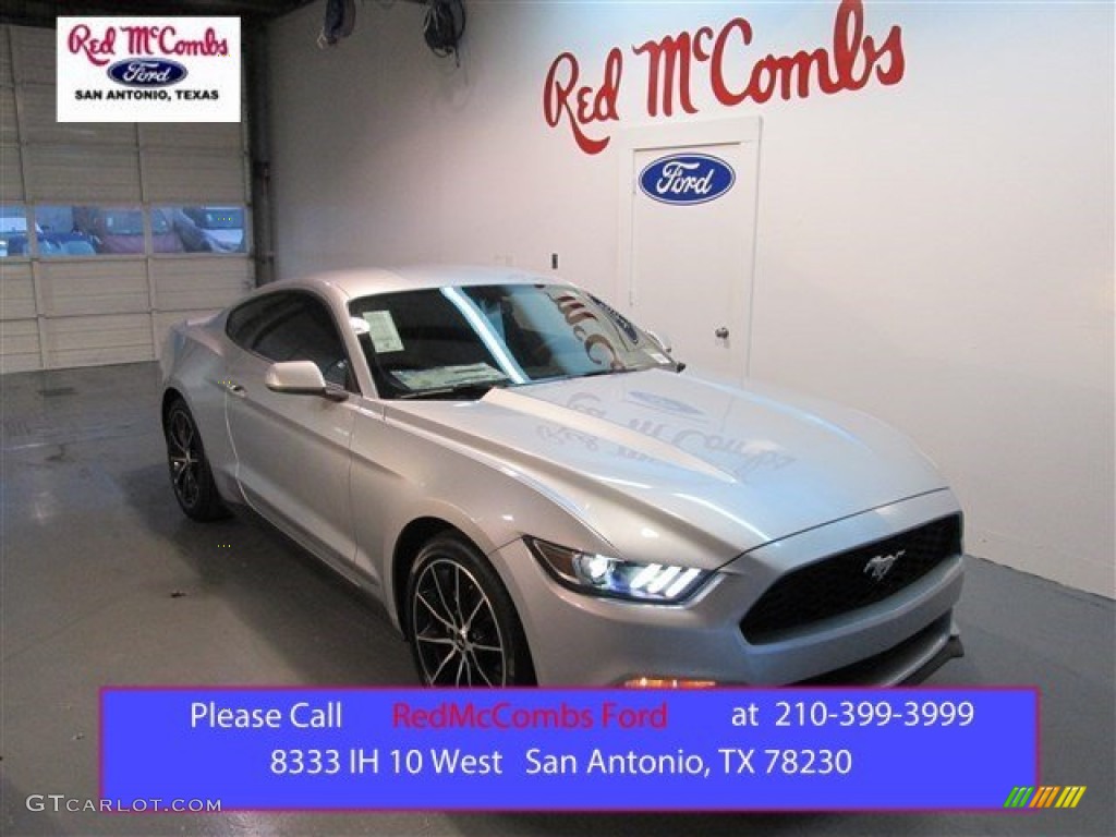 2015 Mustang EcoBoost Coupe - Ingot Silver Metallic / Ebony photo #1