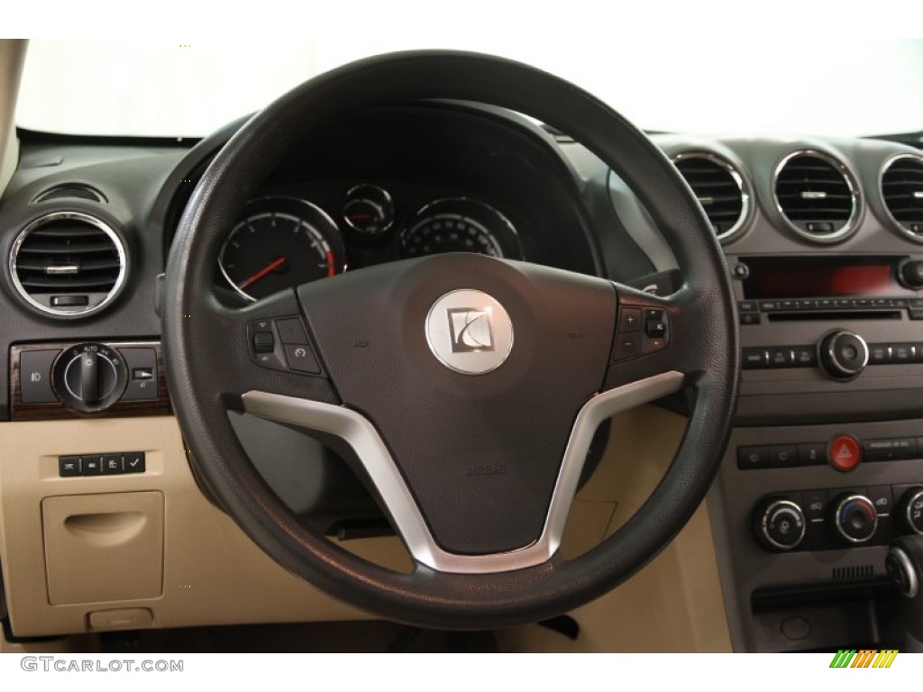 2009 Saturn VUE XE Tan Steering Wheel Photo #100696358