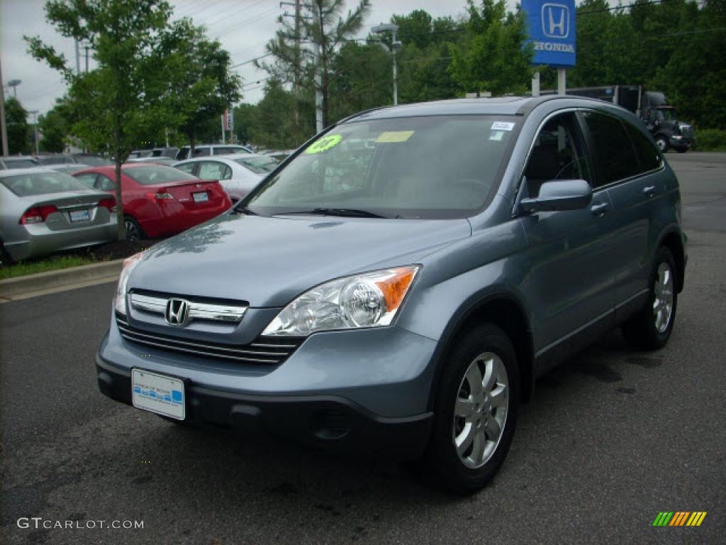 2008 CR-V EX-L 4WD - Glacier Blue Metallic / Gray photo #7