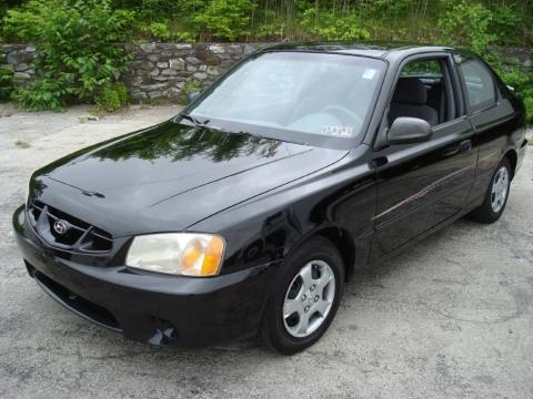 Ebony Black Hyundai Accent in 2001. Ebony Black