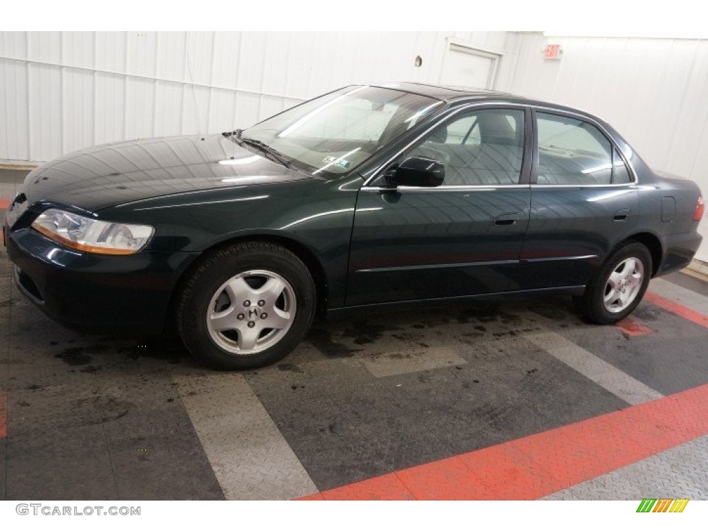 2000 Accord EX V6 Sedan - Dark Emerald Pearl / Ivory photo #2