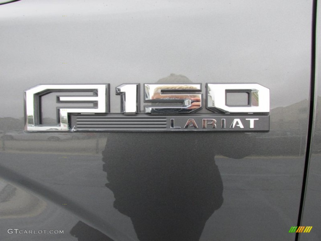 2015 F150 Lariat SuperCrew 4x4 - Magnetic Metallic / Black photo #14