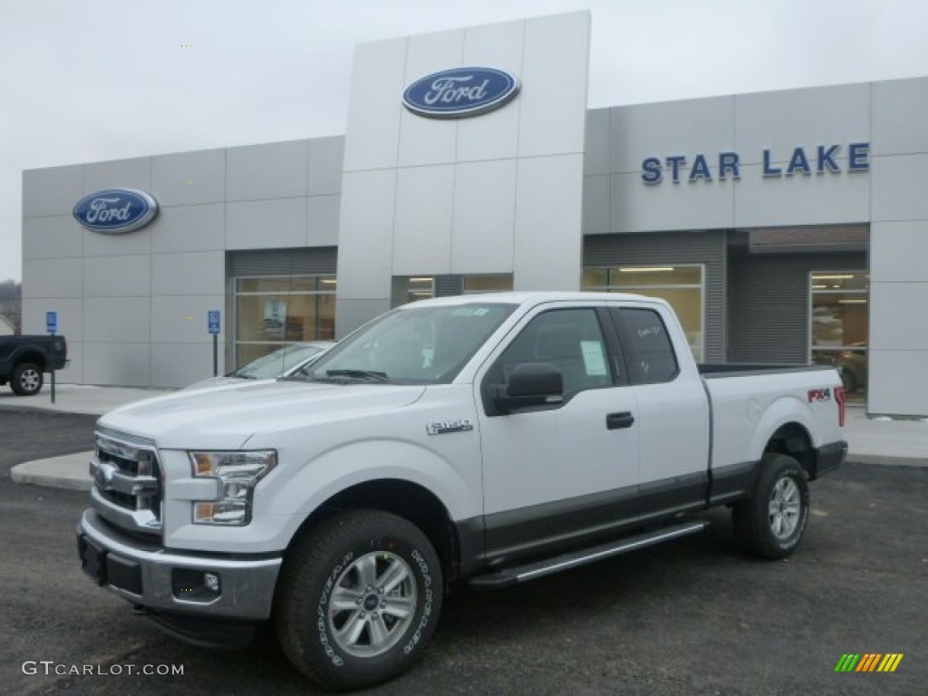 2015 F150 XLT SuperCab 4x4 - Oxford White / Medium Earth Gray photo #1