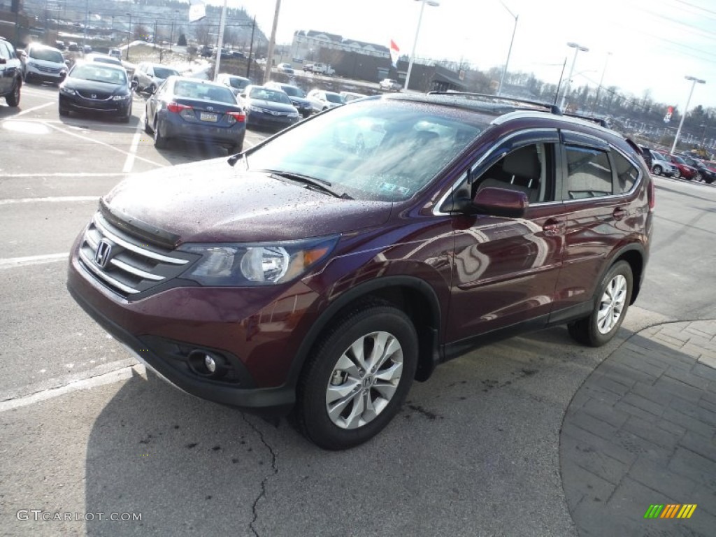 2014 CR-V EX-L AWD - Basque Red Pearl II / Beige photo #6