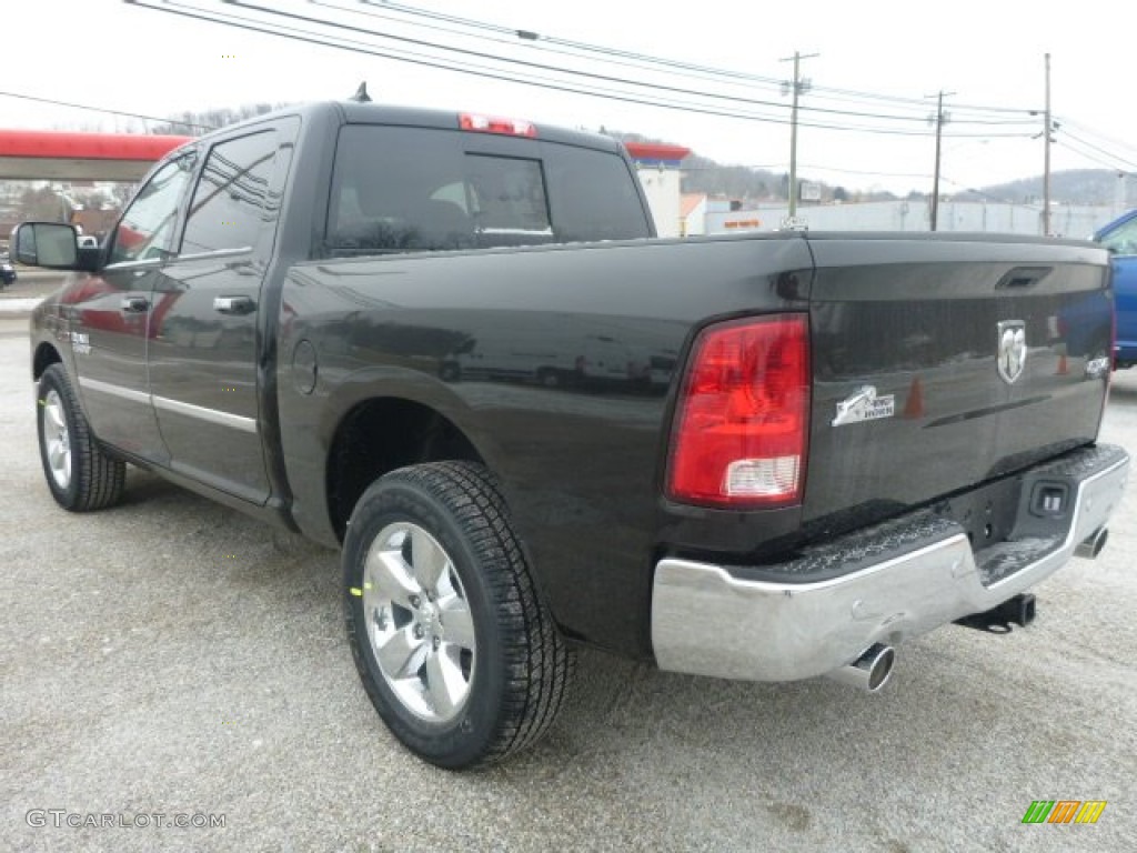 2015 1500 Big Horn Crew Cab 4x4 - Black / Black/Diesel Gray photo #3