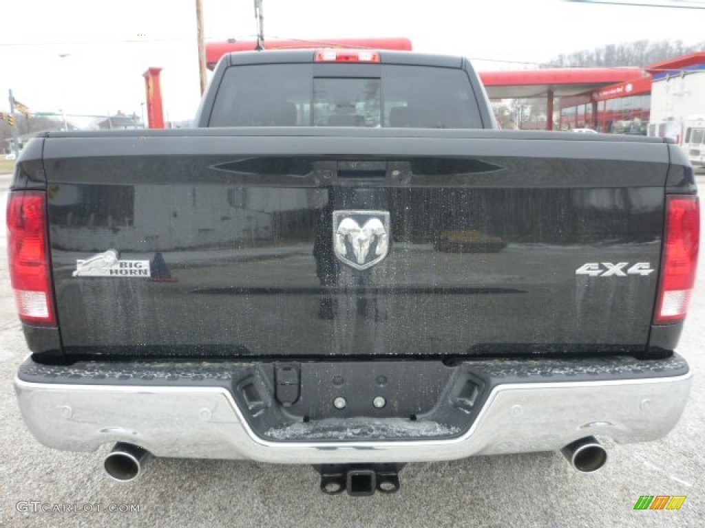 2015 1500 Big Horn Crew Cab 4x4 - Black / Black/Diesel Gray photo #4