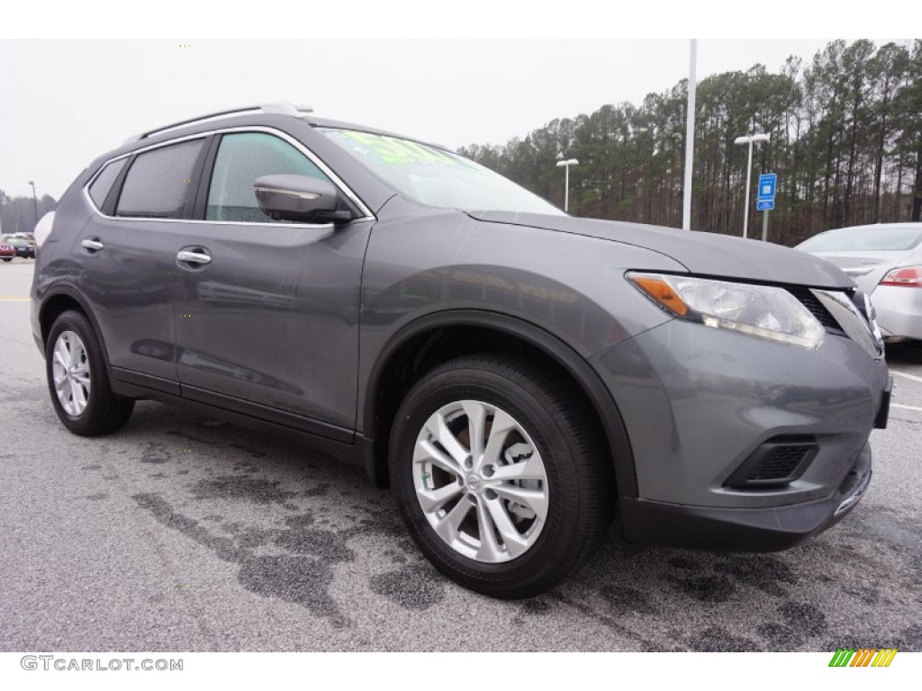 Gun Metallic 2015 Nissan Rogue SV Exterior Photo #100723718