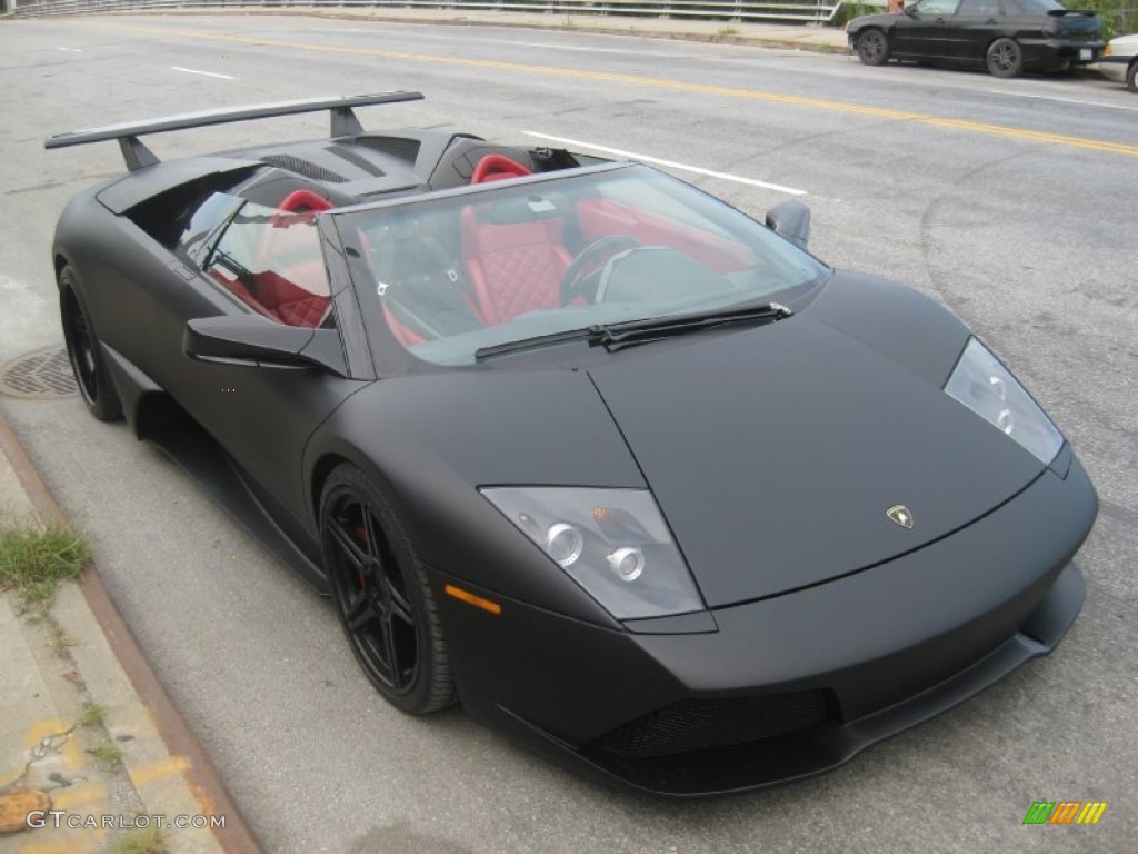 Matte Black 2008 Lamborghini Murcielago LP640 Roadster Exterior Photo #100737110