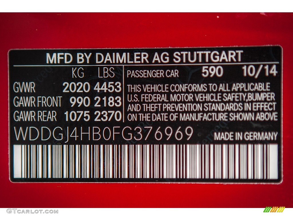2015 C Color Code 590 for Mars Red Photo #100737326