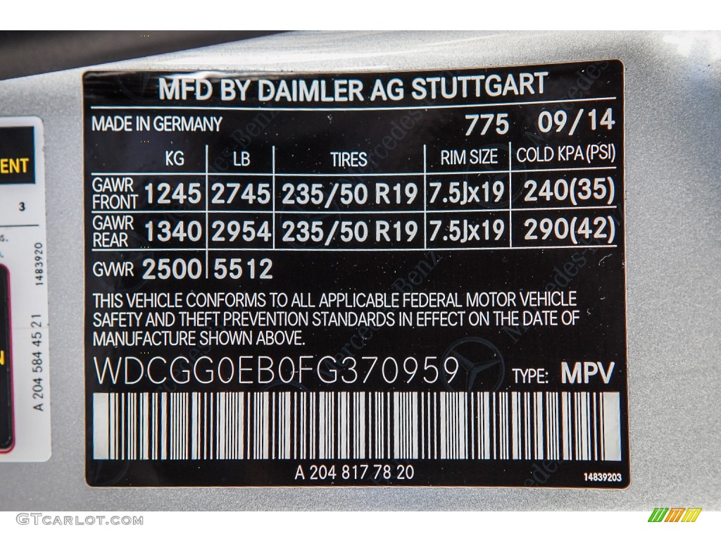2015 GLK 250 BlueTEC 4Matic - Iridium Silver Metallic / Ash/Black photo #7