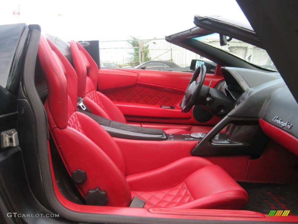 2008 Murcielago LP640 Roadster - Matte Black / Red photo #26