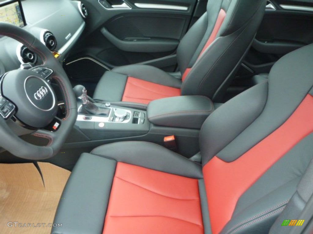 Magma Red/Black Interior 2015 Audi S3 2.0T Premium Plus quattro Photo #100738778