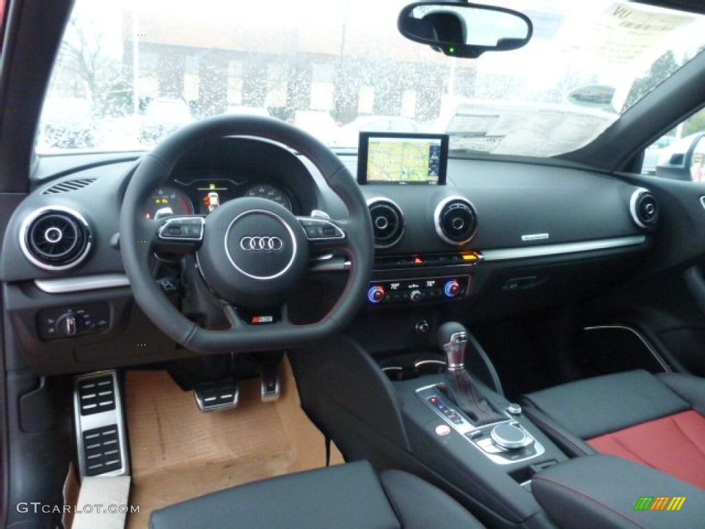 2015 Audi S3 2.0T Premium Plus quattro Magma Red/Black Dashboard Photo #100738811