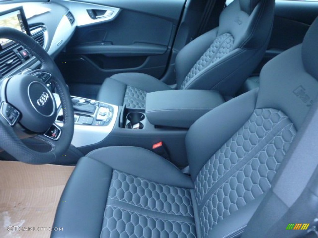 Black Valcona w/Contrast Honeycomb Stitching Interior 2015 Audi RS 7 4.0 TFSI quattro Photo #100739681