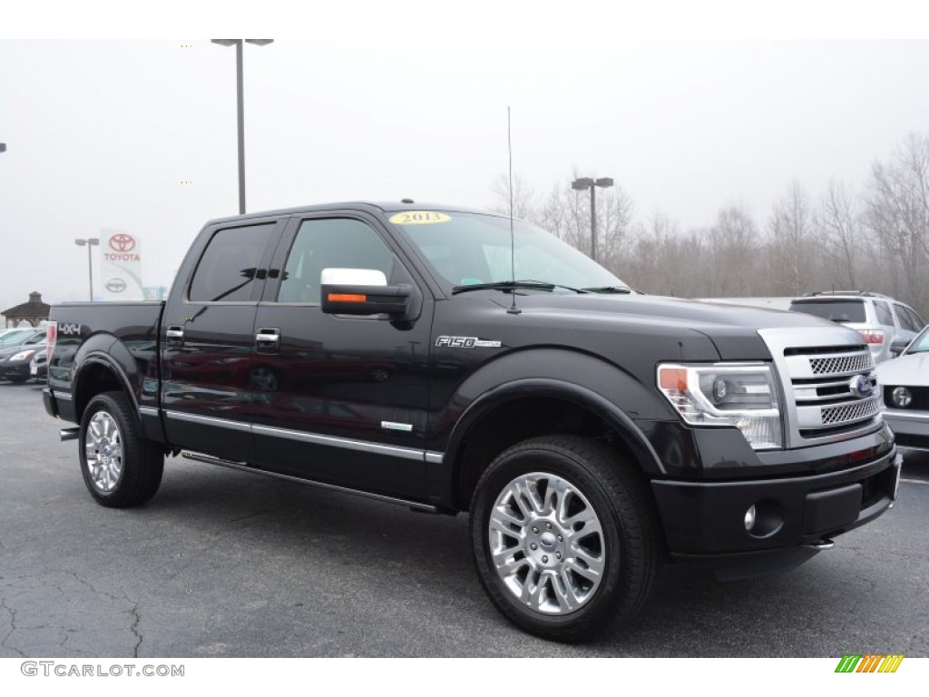 2013 F150 Platinum SuperCrew 4x4 - Tuxedo Black Metallic / Platinum Unique Pecan Leather photo #1