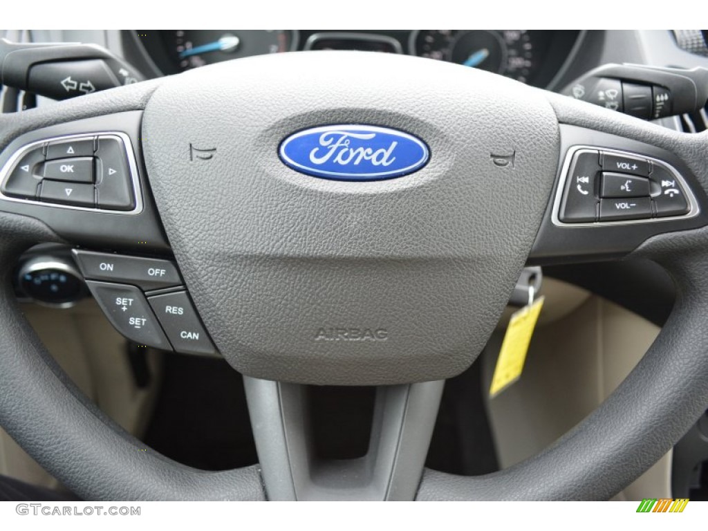 2015 Ford Focus SE Sedan Medium Light Stone Steering Wheel Photo #100741259