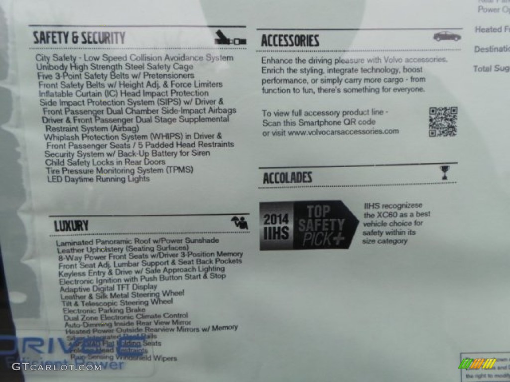 2015 Volvo XC60 T6 Drive-E Window Sticker Photos