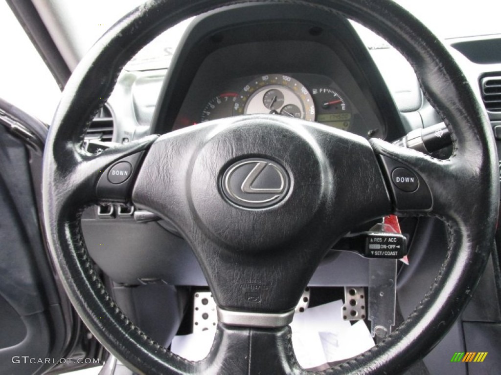 2002 Lexus IS 300 Black Steering Wheel Photo #100748192