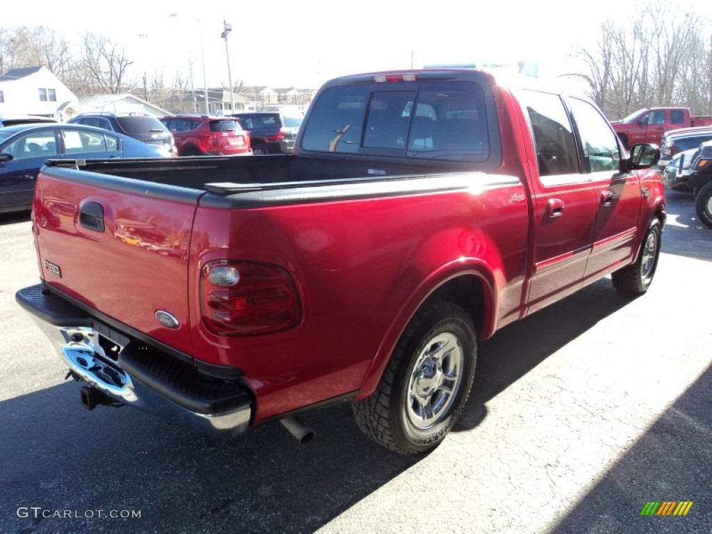 2001 F150 Lariat SuperCrew - Bright Red / Medium Parchment photo #3