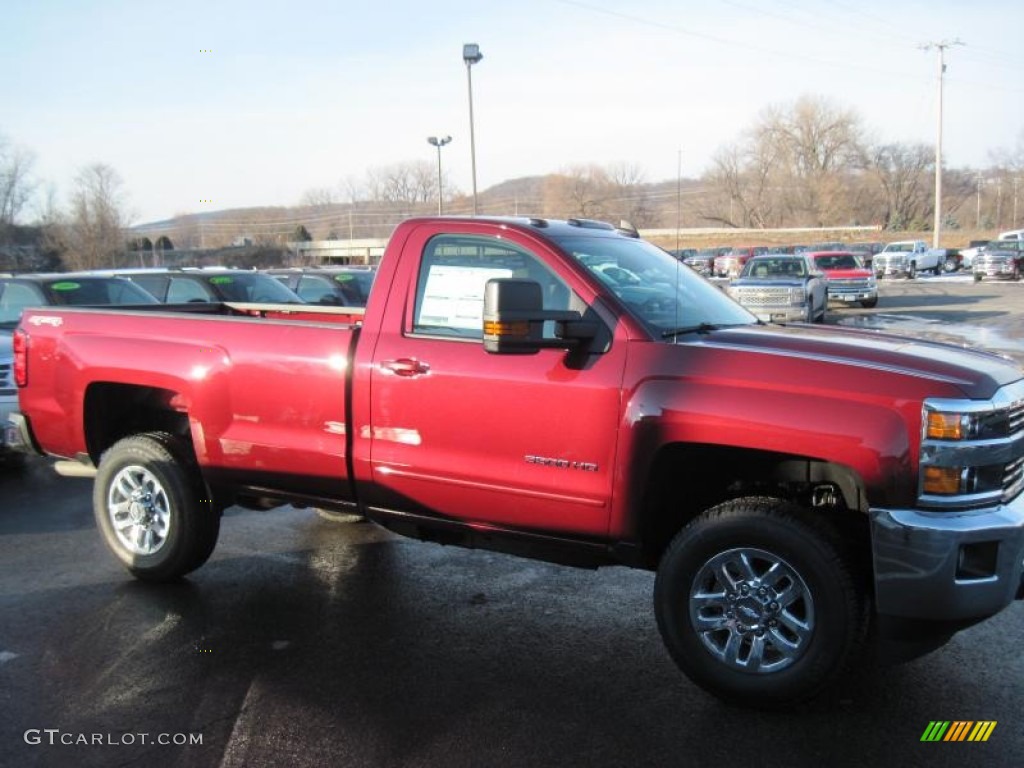 2015 Silverado 3500HD LT Regular Cab 4x4 - Deep Ruby Metallic / Jet Black/Dark Ash photo #3