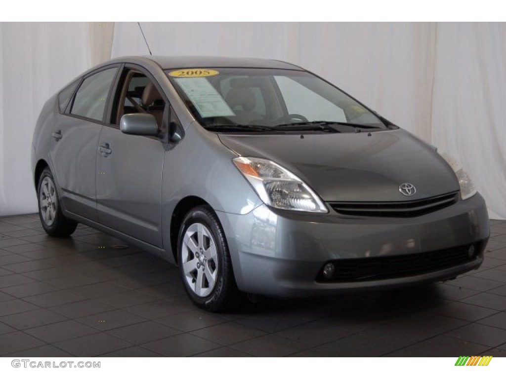 2005 Prius Hybrid - Tideland Gray Green Pearl / Gray/Burgundy photo #2