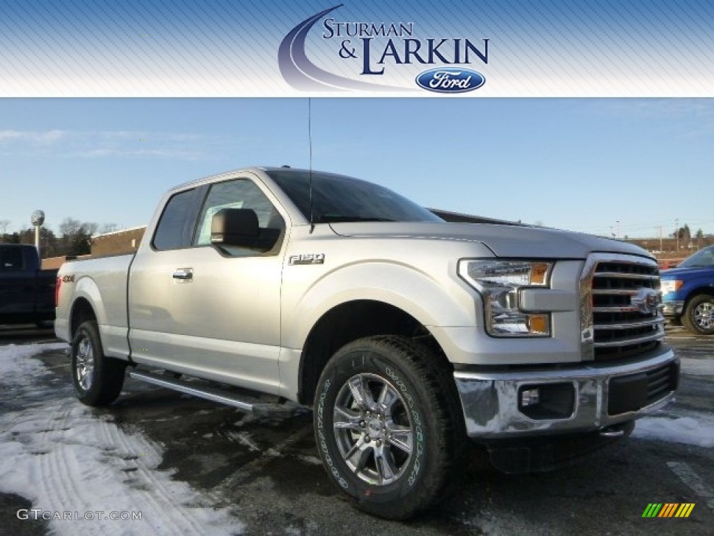 2015 F150 XLT SuperCab 4x4 - Ingot Silver Metallic / Medium Earth Gray photo #1