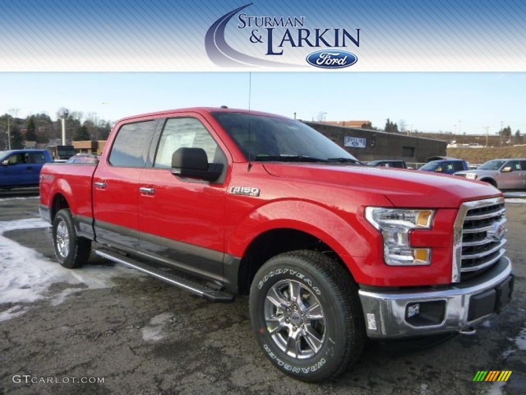 2015 F150 XLT SuperCrew 4x4 - Race Red / Medium Earth Gray photo #1