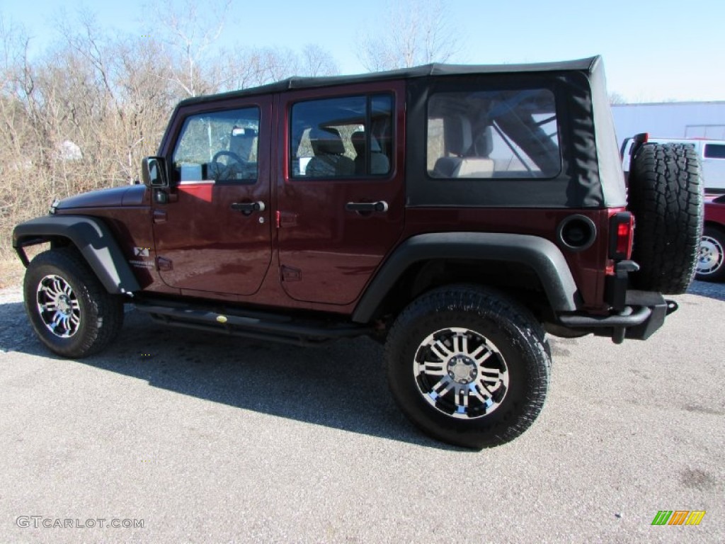 2008 Wrangler Unlimited X - Red Rock Crystal Pearl / Dark Slate Gray/Med Slate Gray photo #5