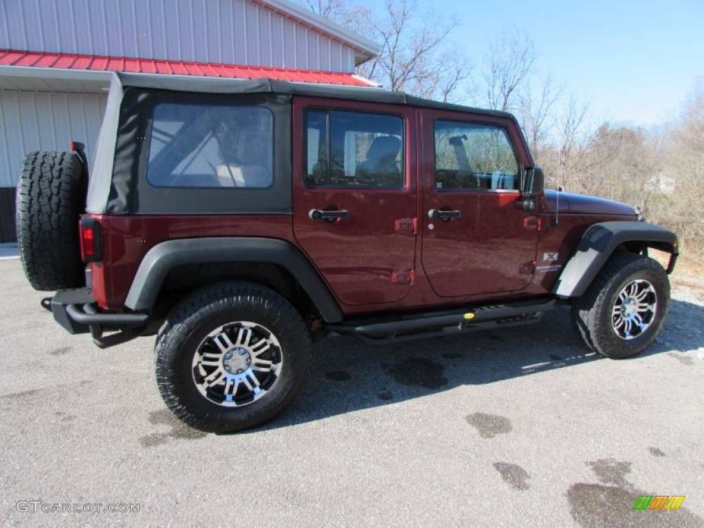 2008 Wrangler Unlimited X - Red Rock Crystal Pearl / Dark Slate Gray/Med Slate Gray photo #6