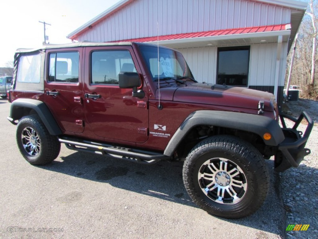 2008 Wrangler Unlimited X - Red Rock Crystal Pearl / Dark Slate Gray/Med Slate Gray photo #7