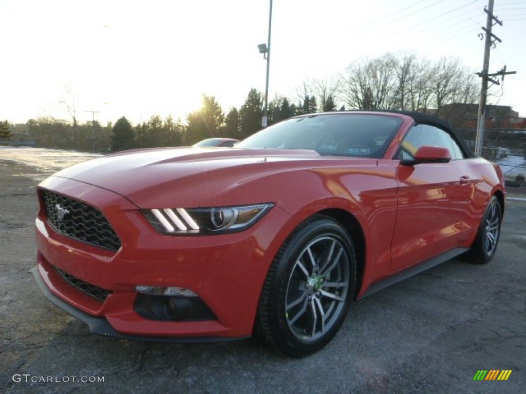 Competition Orange 2015 Ford Mustang EcoBoost Premium Convertible Exterior Photo #100760650