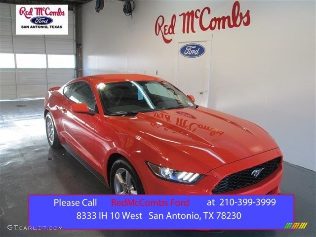 2015 Mustang V6 Coupe - Competition Orange / Ebony photo #1