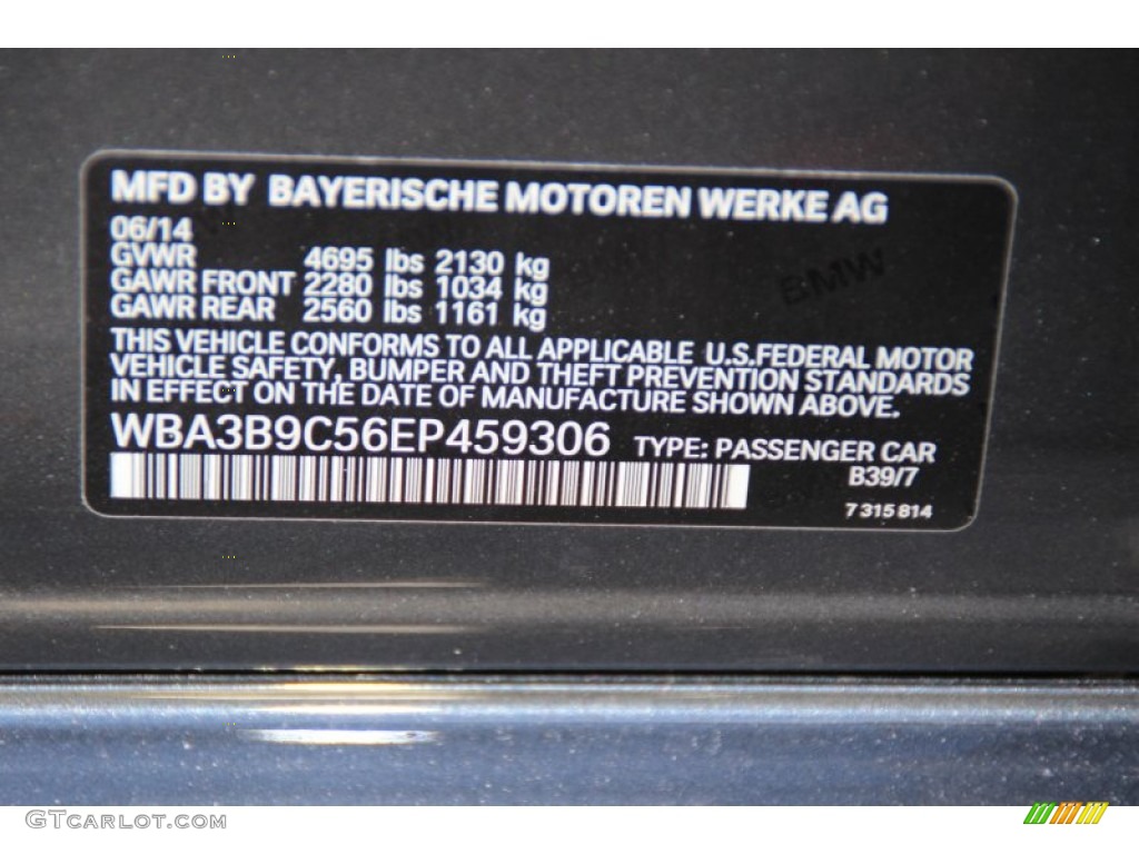 2014 BMW 3 Series 335i xDrive Sedan Color Code Photos