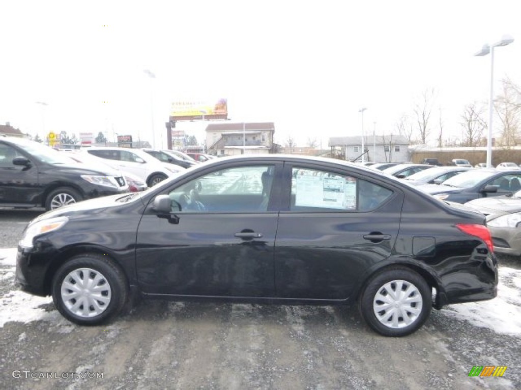 2015 Versa 1.6 S Sedan - Super Black / Charcoal photo #6