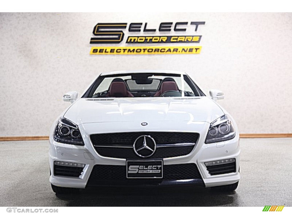 2013 SLK 55 AMG Roadster - Diamond White Metallic / AMG Bengal Red/Black photo #2