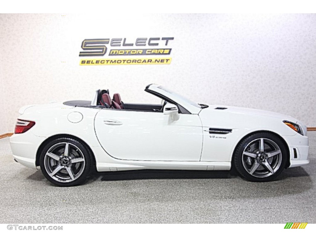 2013 SLK 55 AMG Roadster - Diamond White Metallic / AMG Bengal Red/Black photo #4