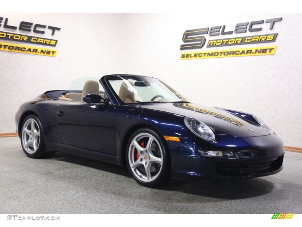 2008 911 Carrera S Cabriolet - Midnight Blue Metallic / Sand Beige photo #3