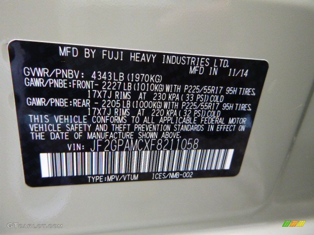 2015 XV Crosstrek 2.0i Limited - Desert Khaki / Black photo #15