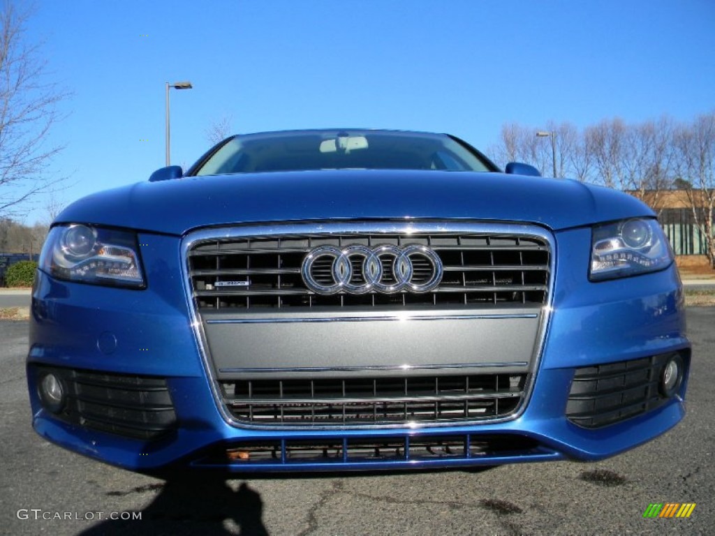 2009 A4 2.0T Premium quattro Sedan - Aruba Blue Pearl Effect / Light Grey photo #4